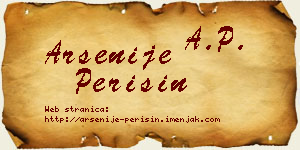 Arsenije Perišin vizit kartica